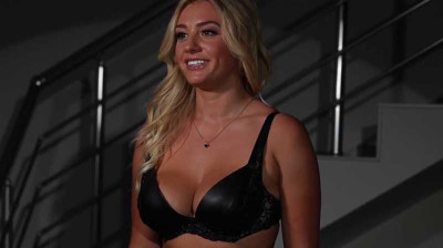 Busty blonde French babe in an anal gangbang