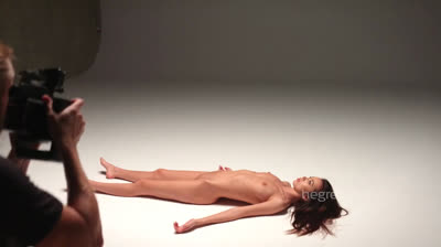 Angelika Wachowska takes off her black outfit and poses naked