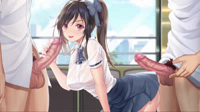 Linda chica anime hentai en un trío game Sin Censura