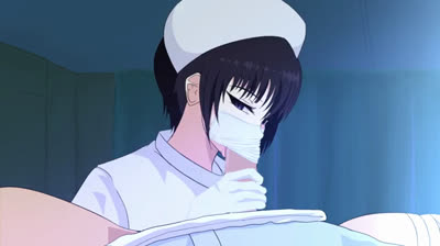 Infirmière hentai taille une pipe en gardant son masque